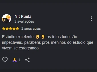 Feedback de cliente sobre atendimento do estúdio