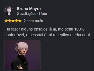 Depoimento positivo de cliente sobre resultado das fotos